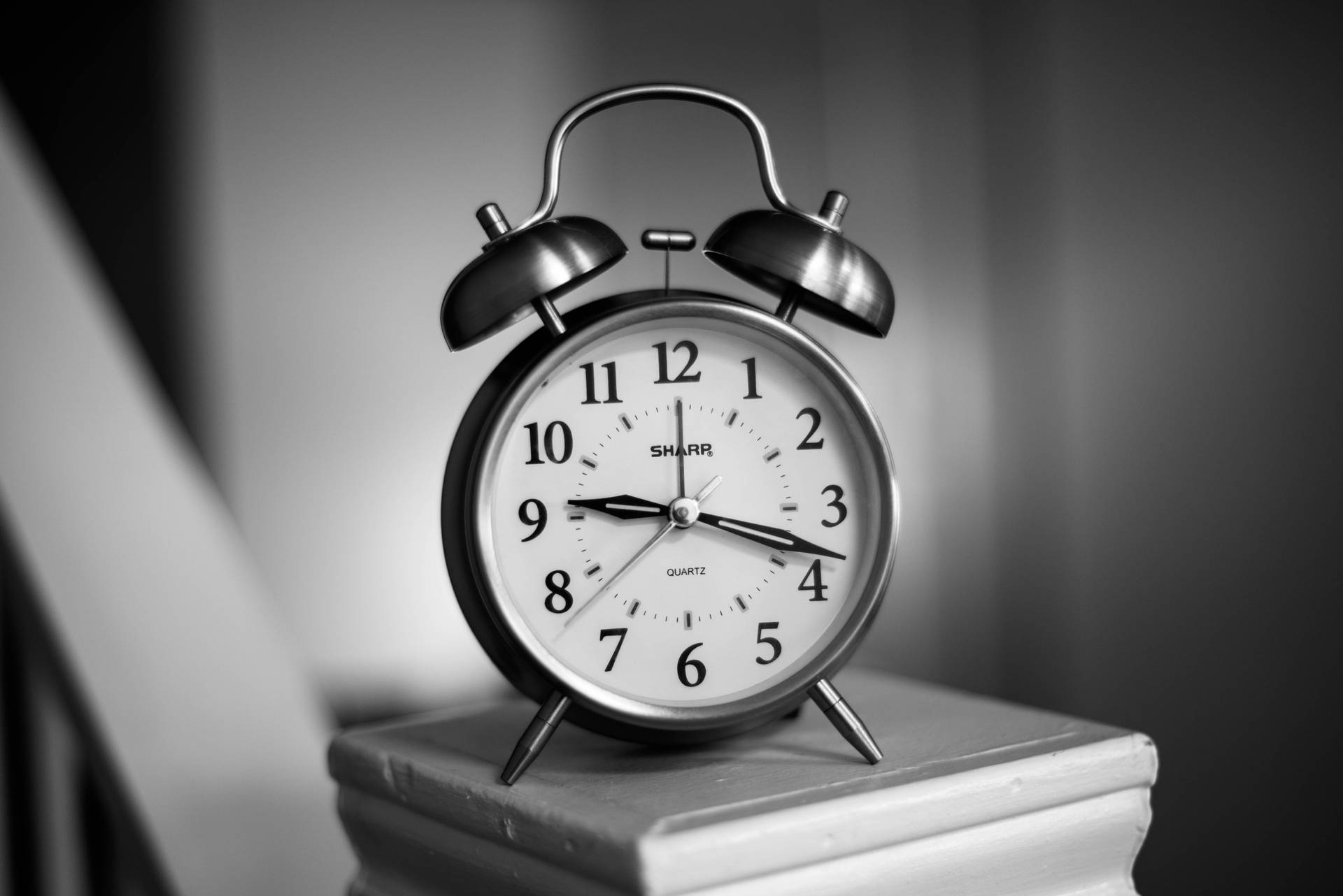 Alarm Clock Still Life Quartz Black&White Wallpaper
