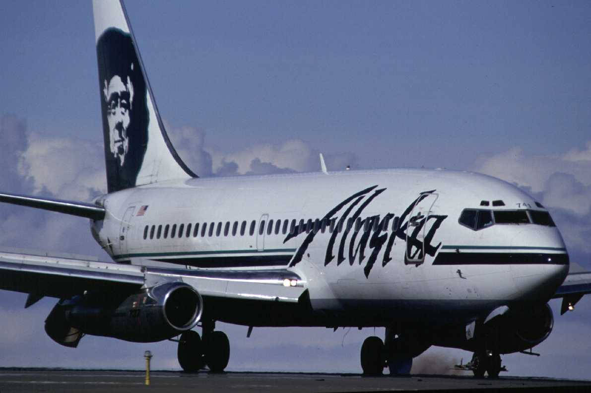 Alaskaairlines Vita Flygplan. Wallpaper