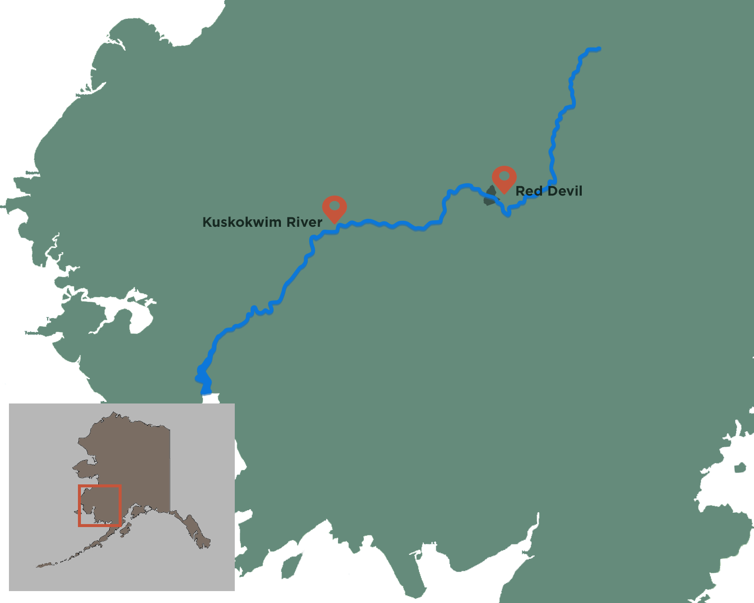 Alaska Kuskokwim River Map PNG