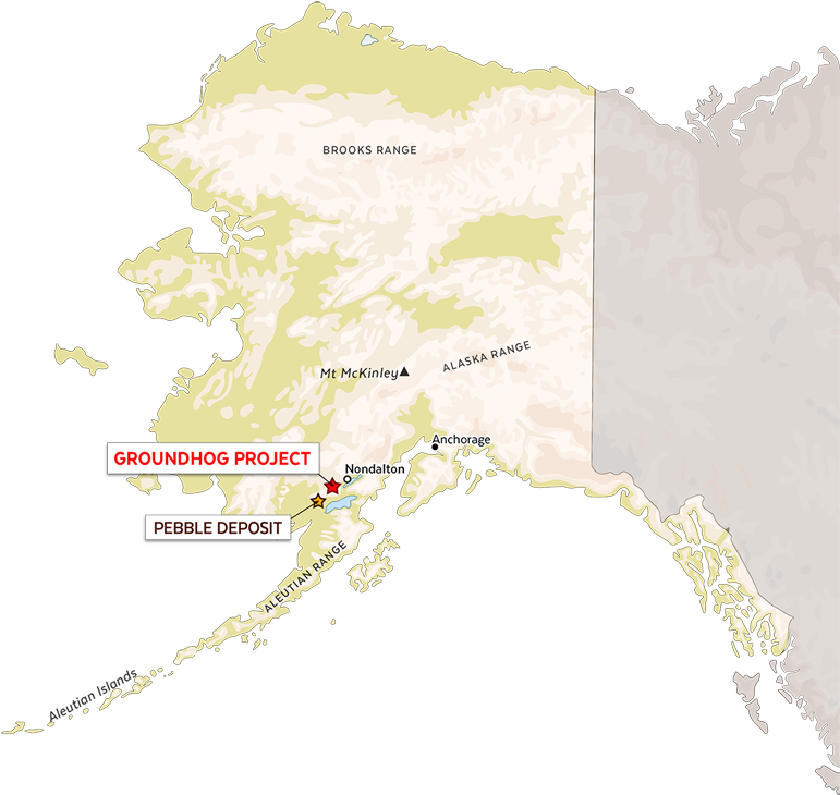 Alaska Map Groundhog Project Pebble Deposit PNG
