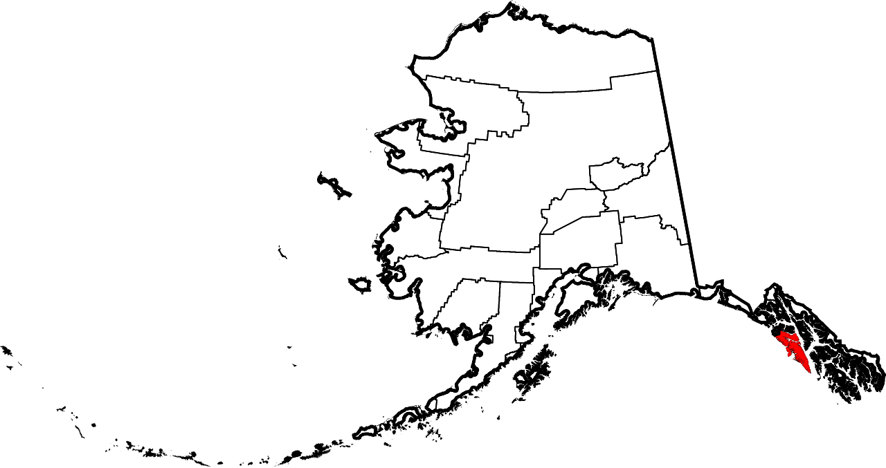 Alaska Map Highlighting Aleutians East Borough PNG