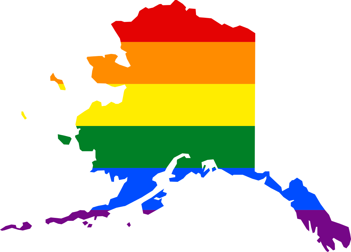 Alaska Rainbow Map Silhouette PNG