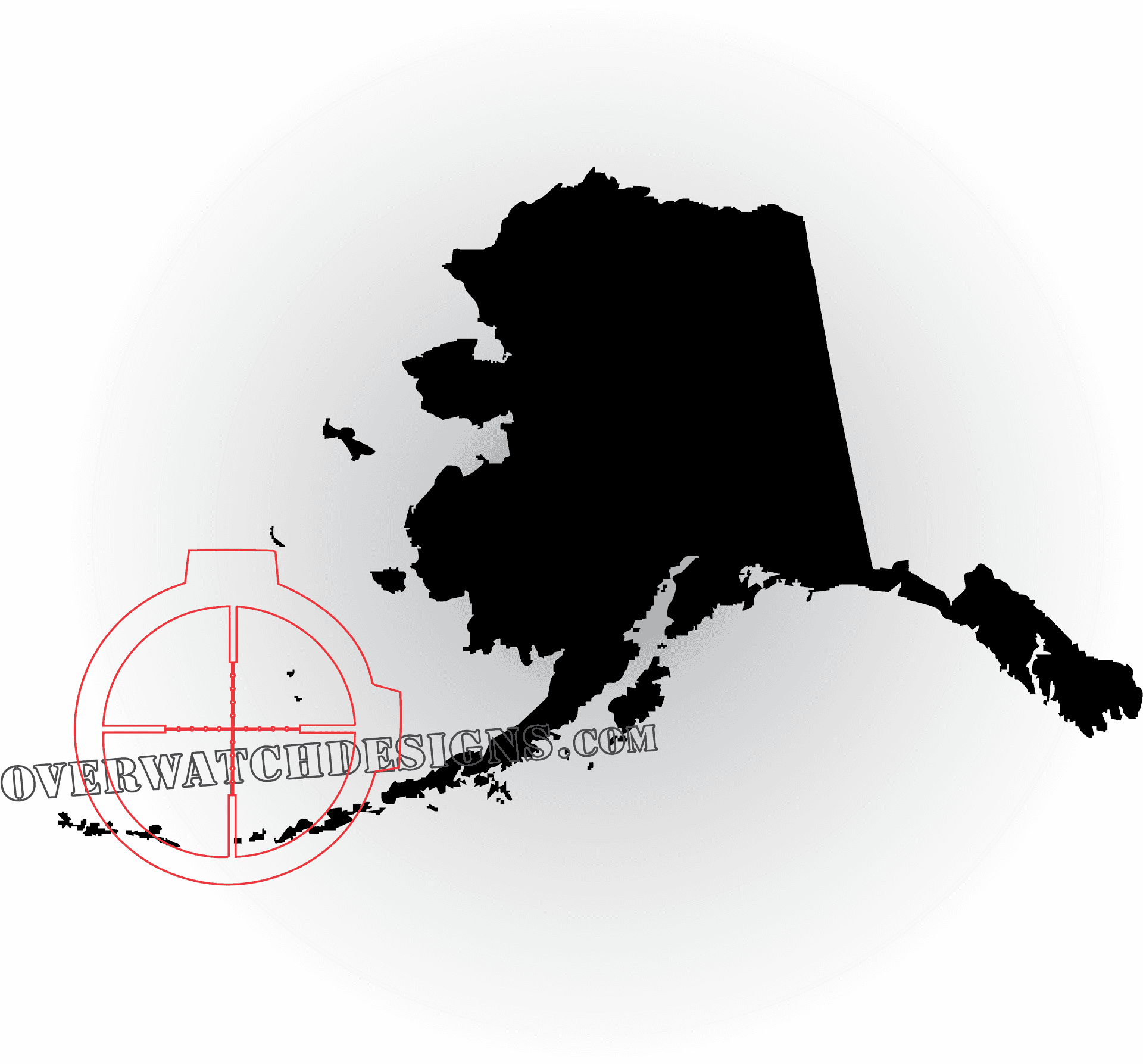 Alaska Silhouette Target Design PNG