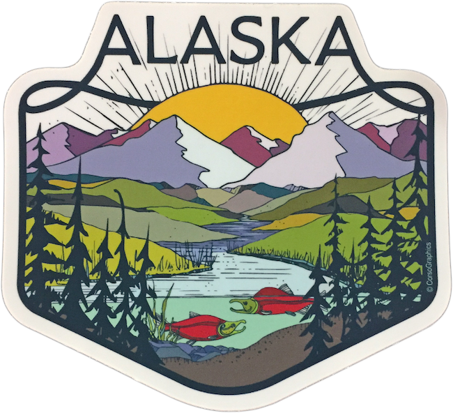 Alaska Travel Patch Illustration PNG