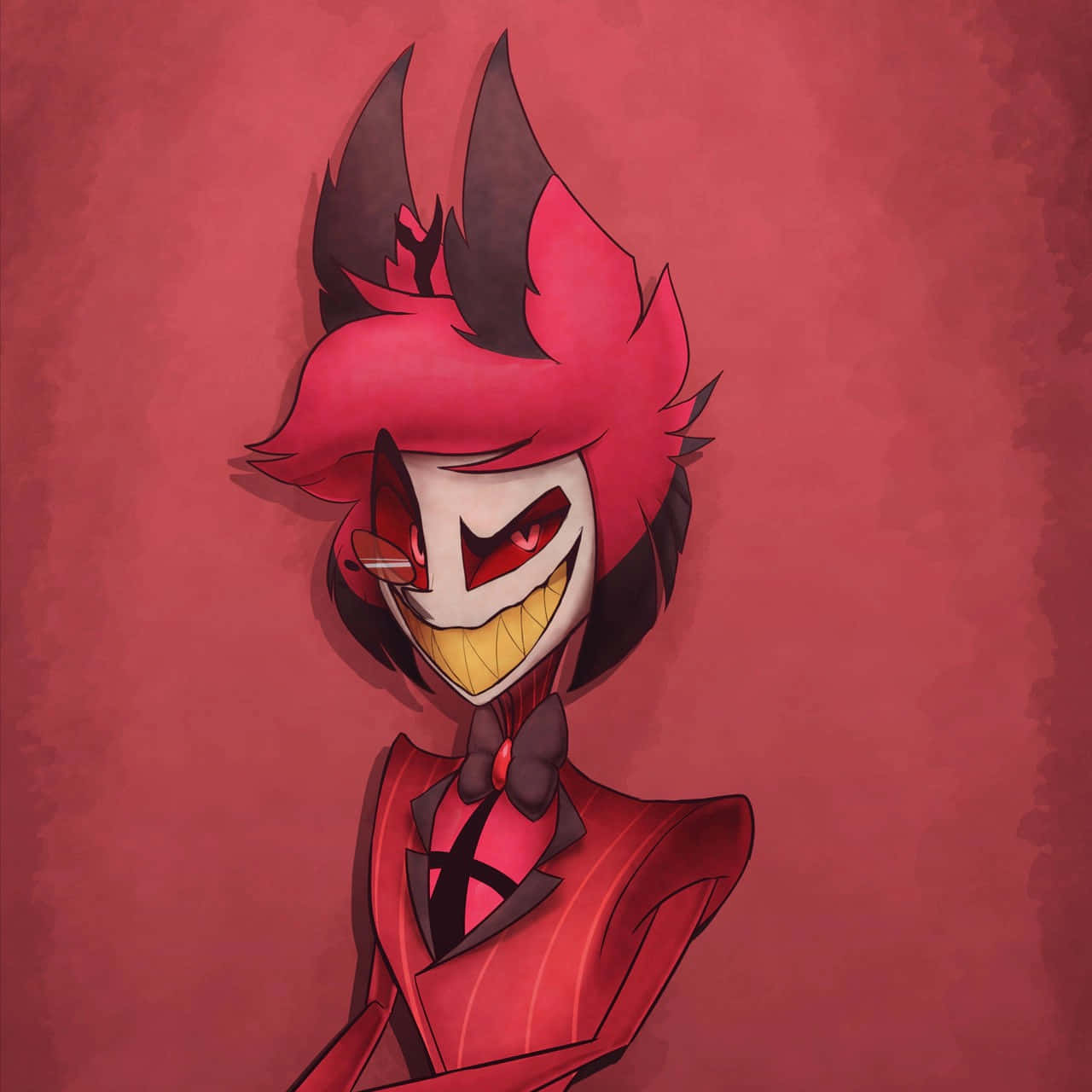 Alastor Smiling Demon Hazbin Hotel Artwork Wallpaper