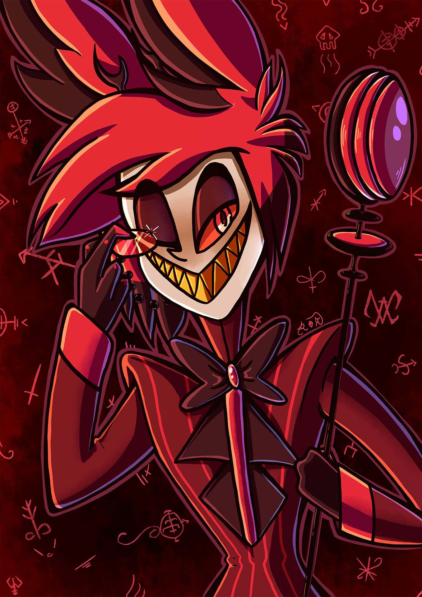 Alastor Smiling Demon Hazbin Hotel Artwork Wallpaper