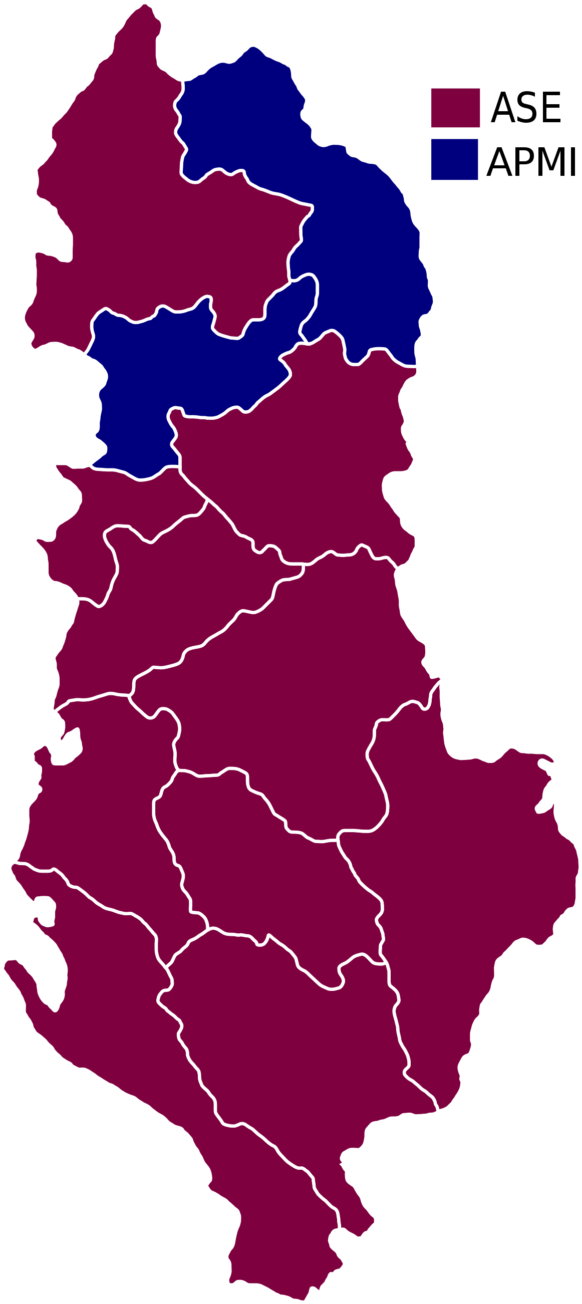 Albania Administrative Division Map PNG