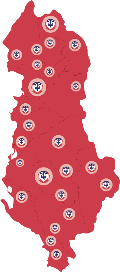 Albania Administrative Divisions Map PNG