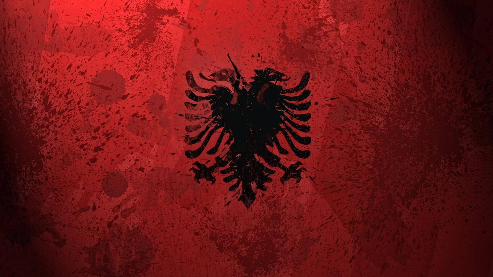 Albania Flag Paint Splatters