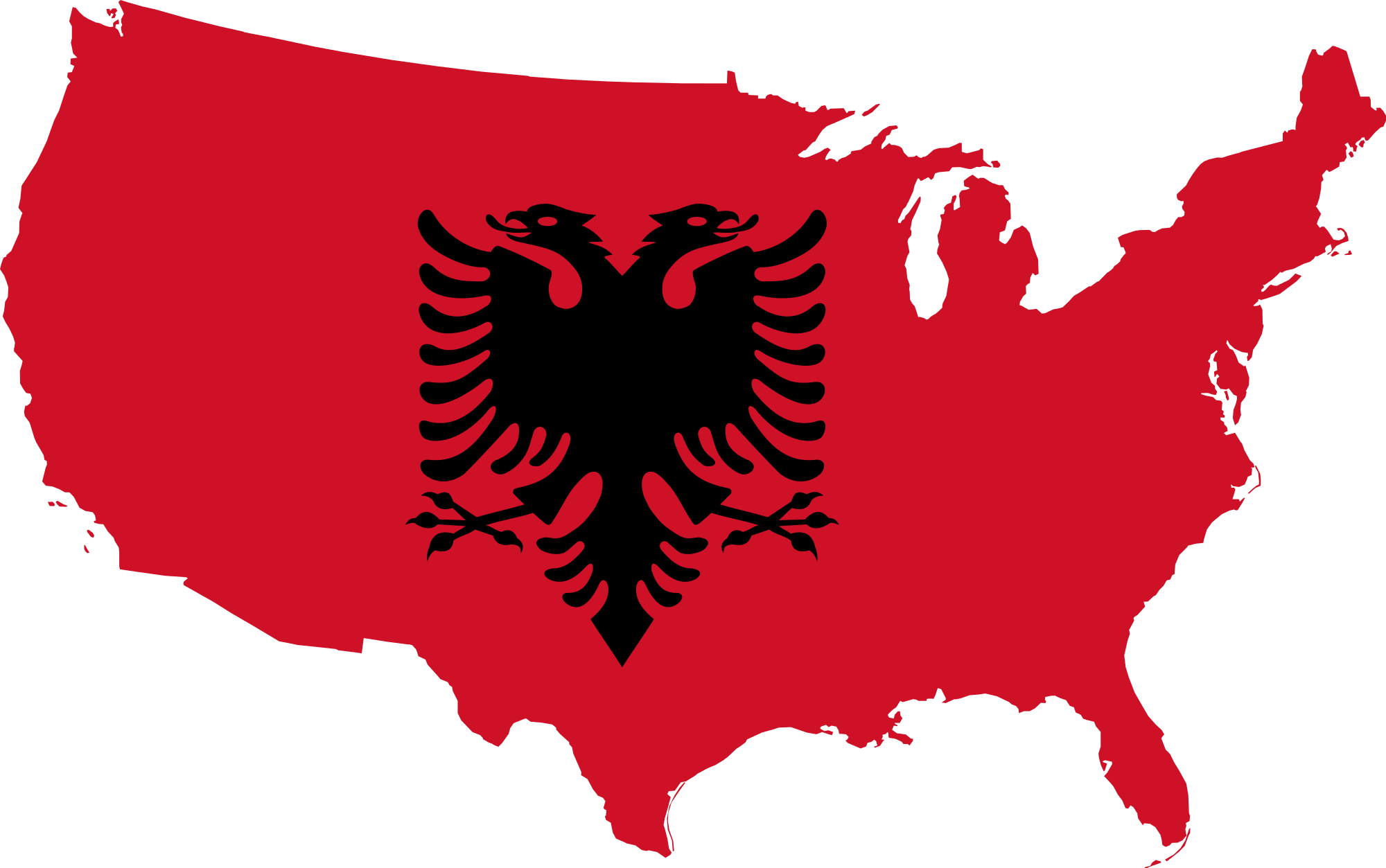 Albanian Eagle Overlayon U S Map PNG