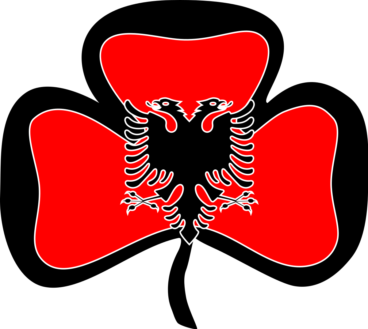 Albanian Flag Clovers Graphic PNG