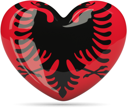 Albanian Flag Heart Shaped Graphic PNG