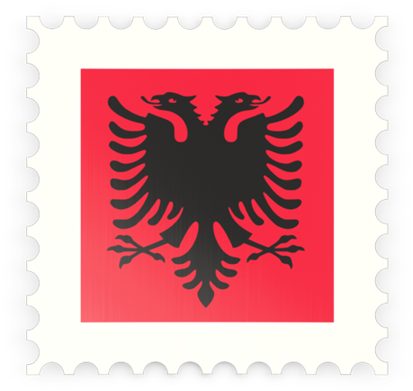 Albanian Flag Stamp PNG