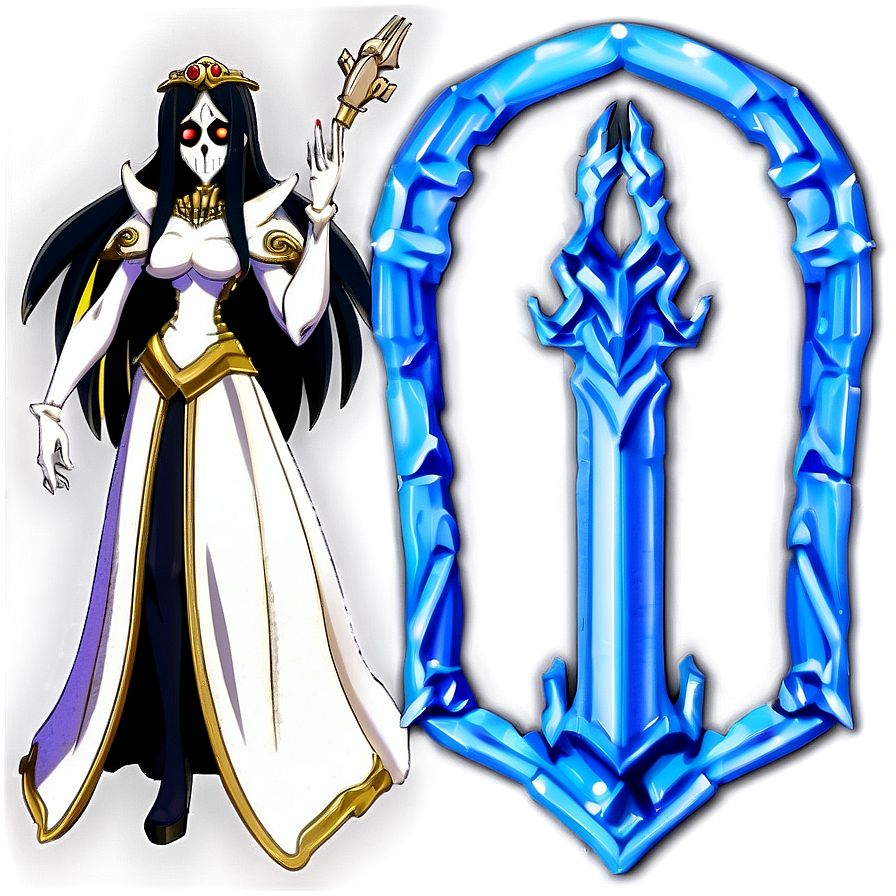 Albedo With Ainz Ooal Gown Png 33 PNG