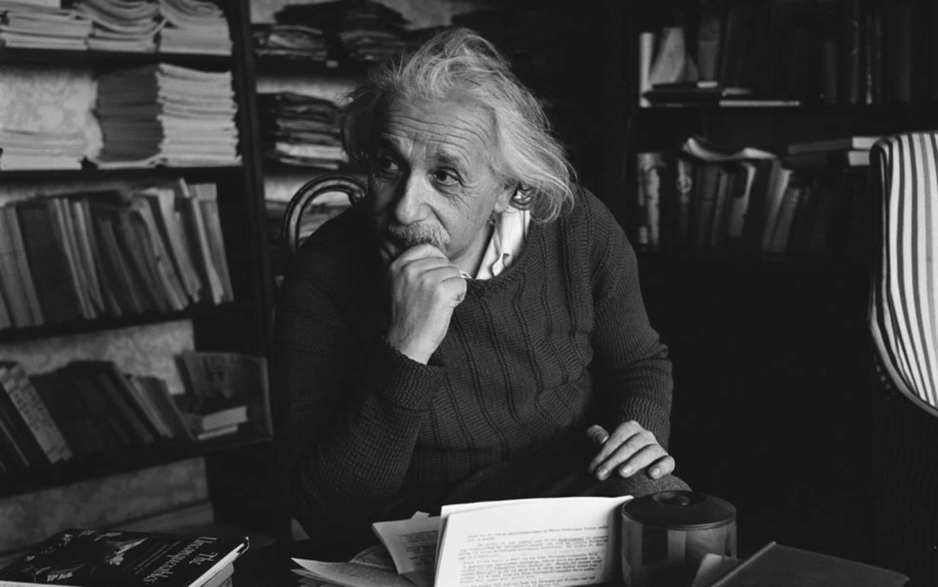 Albert Einstein In His Office