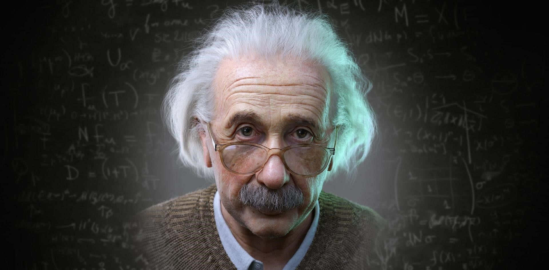 Albert Einstein Portraitwith Equations Wallpaper