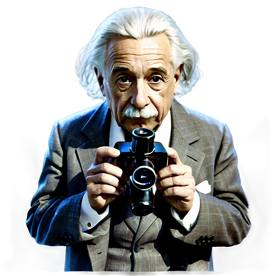 Albert Einstein With Microscope Png Ada82 PNG