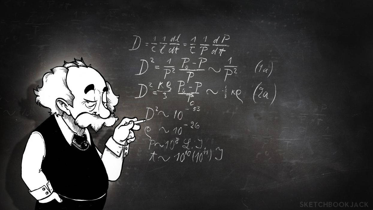 Albert Einstein Writing Math Equation Wallpaper