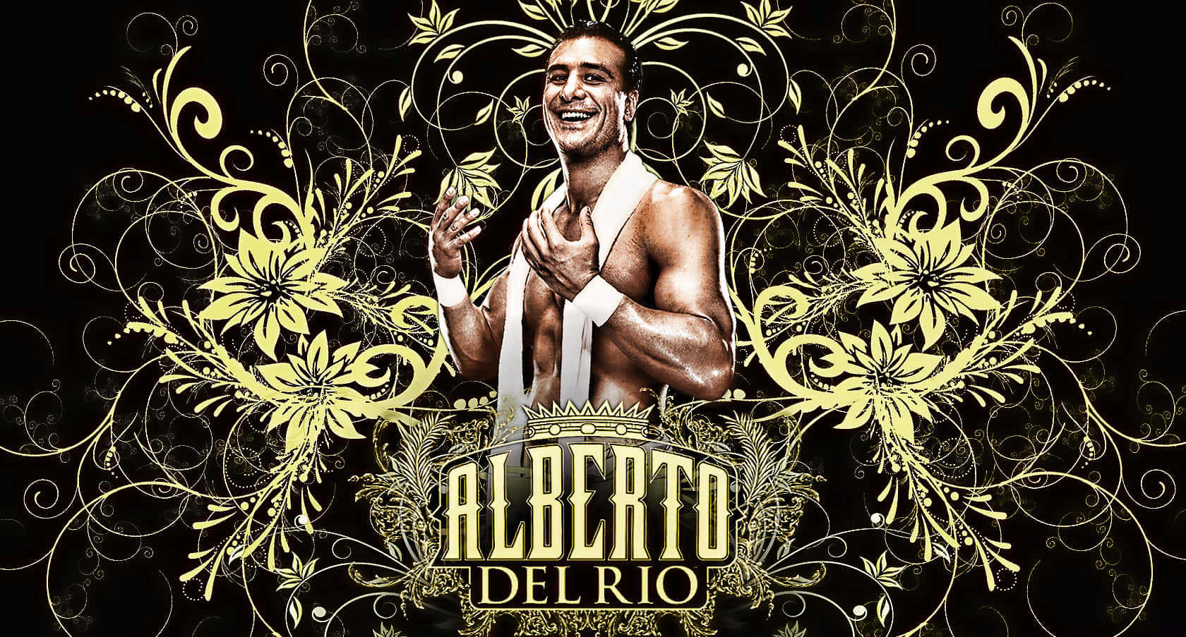 Alberto Del Rio Guld Blomster Plakat Wallpaper