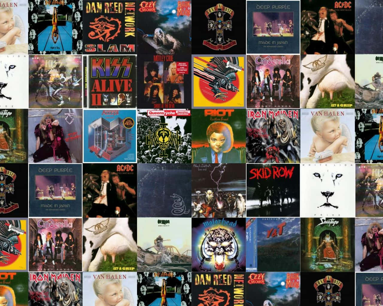 A Collage Of Various Cd Covers Wallpaper