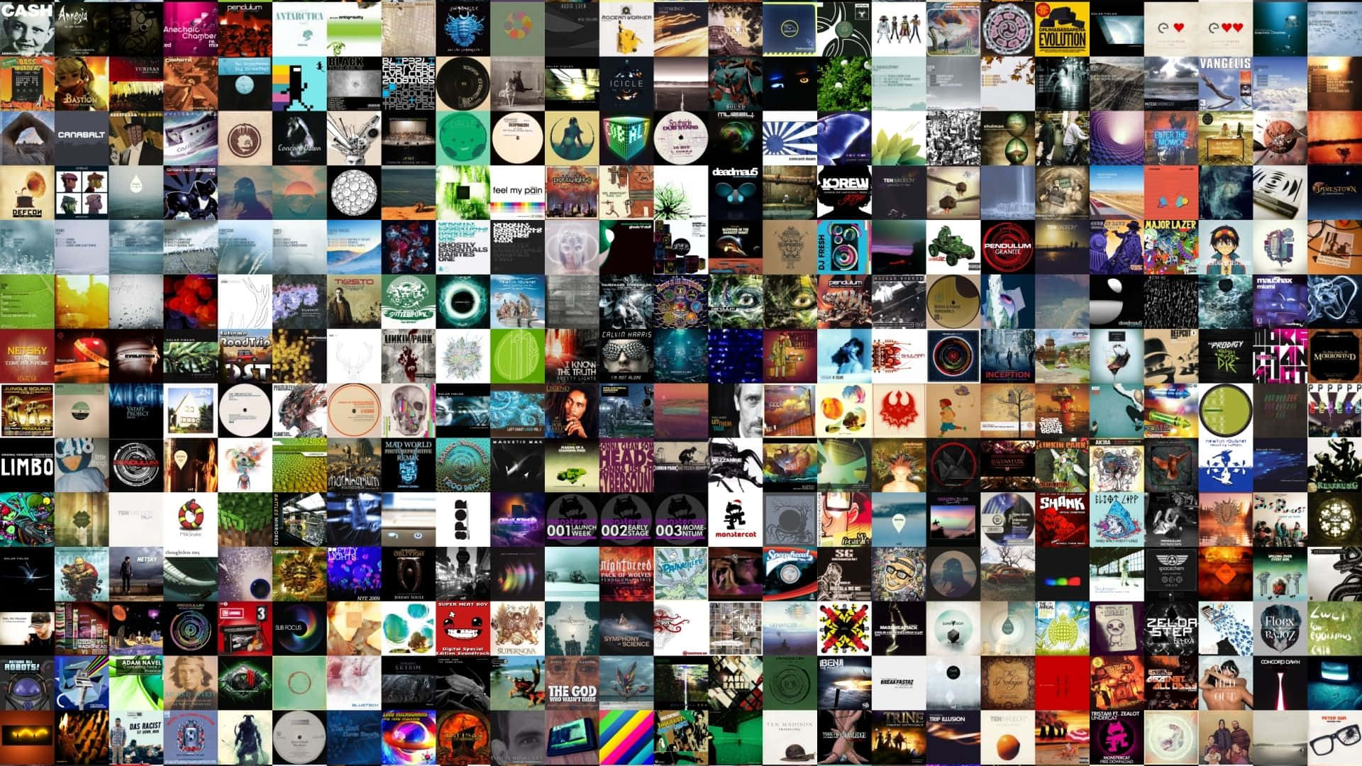 En collage af mange forskellige billeder af musik Wallpaper