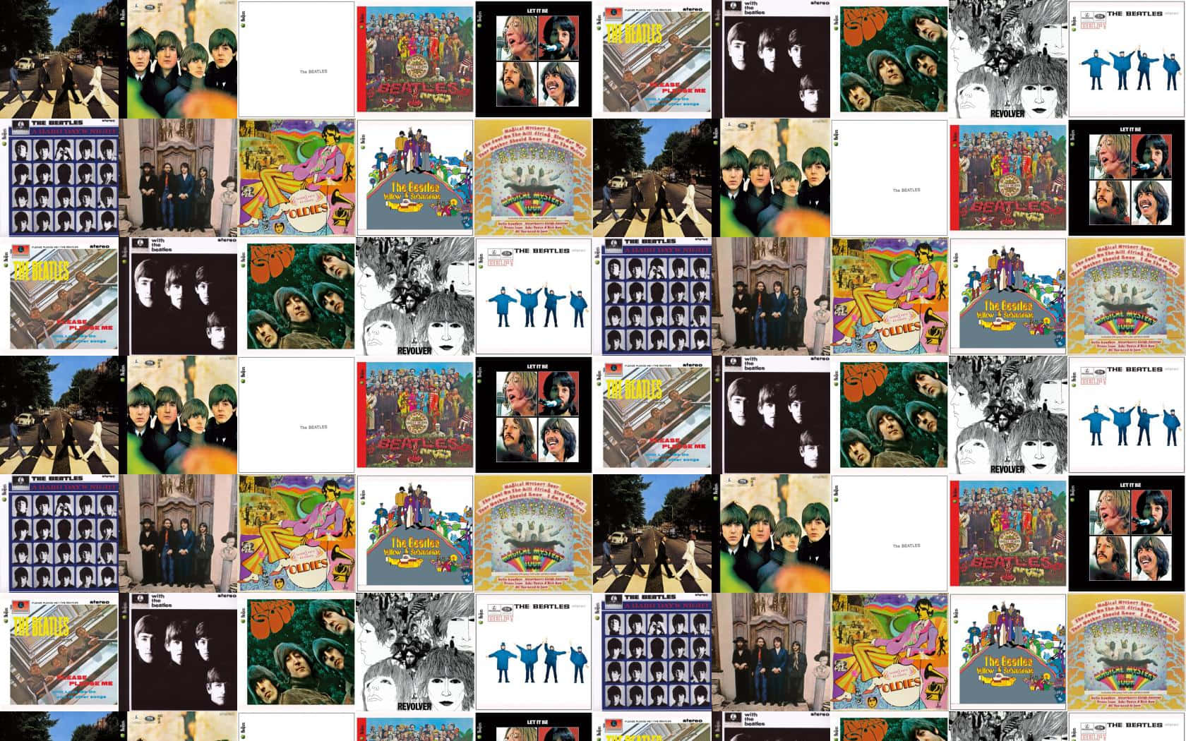 the beatles' album cover collage