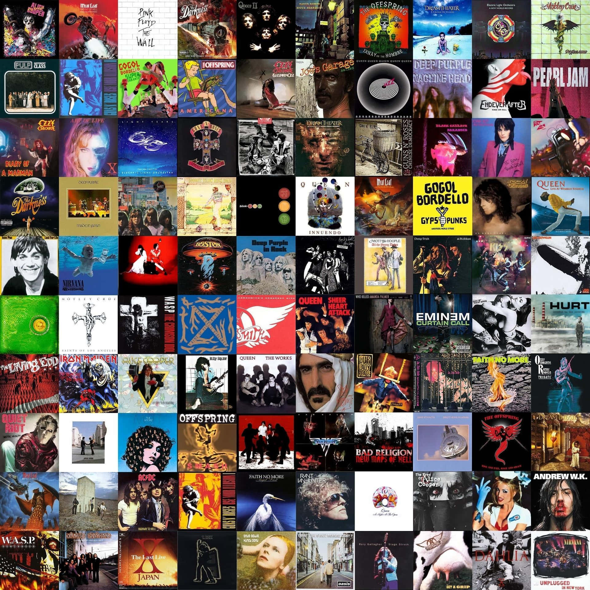 a collage of many different music albums