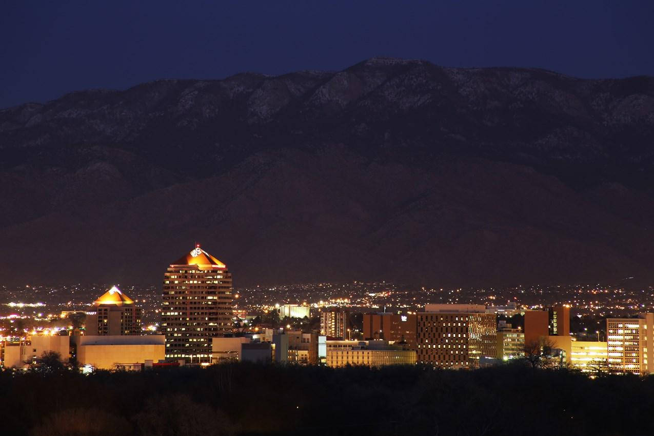 Albuquerque City Lights In Night Wallpaper