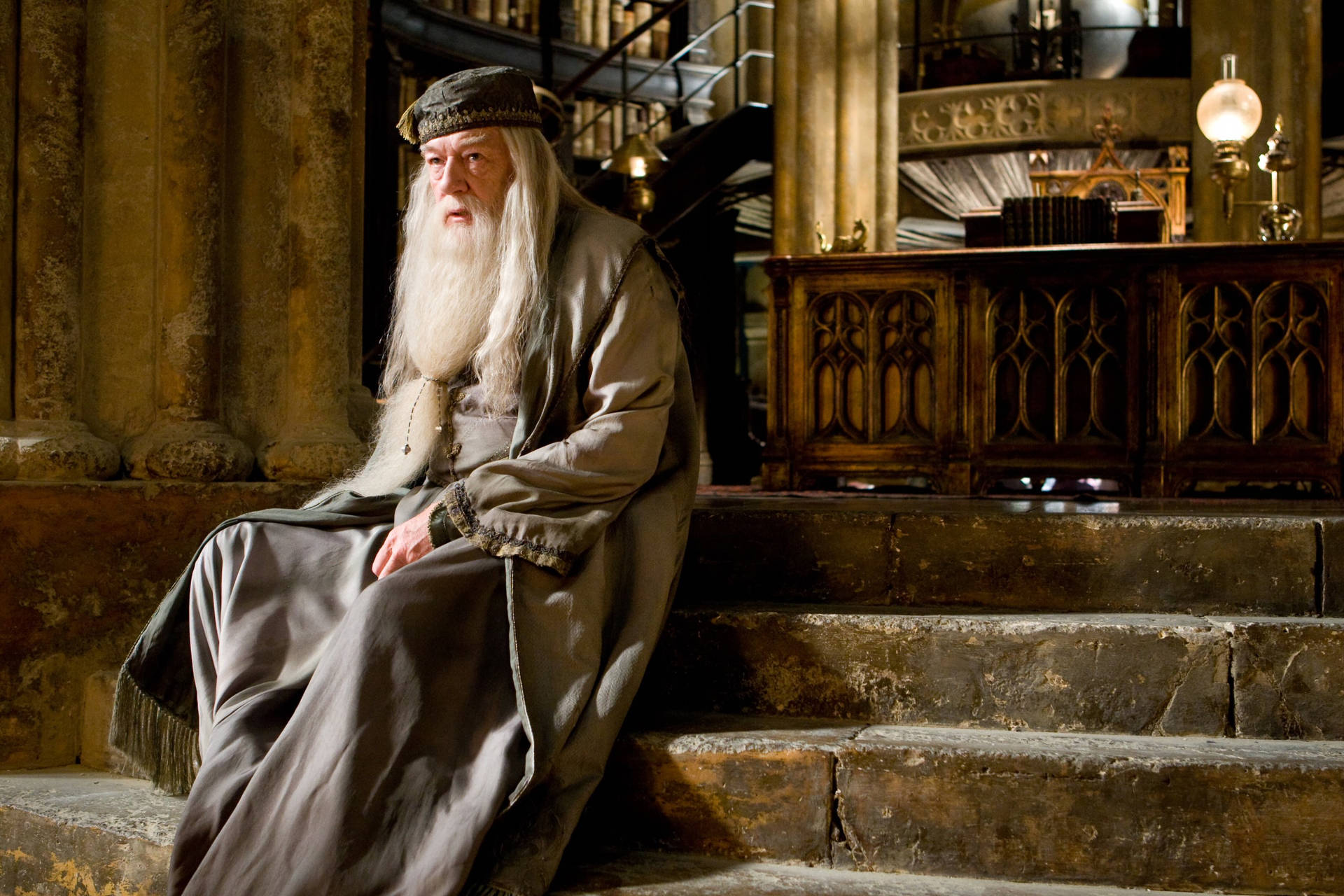Albus Dumbledore Sitting Near The Altar