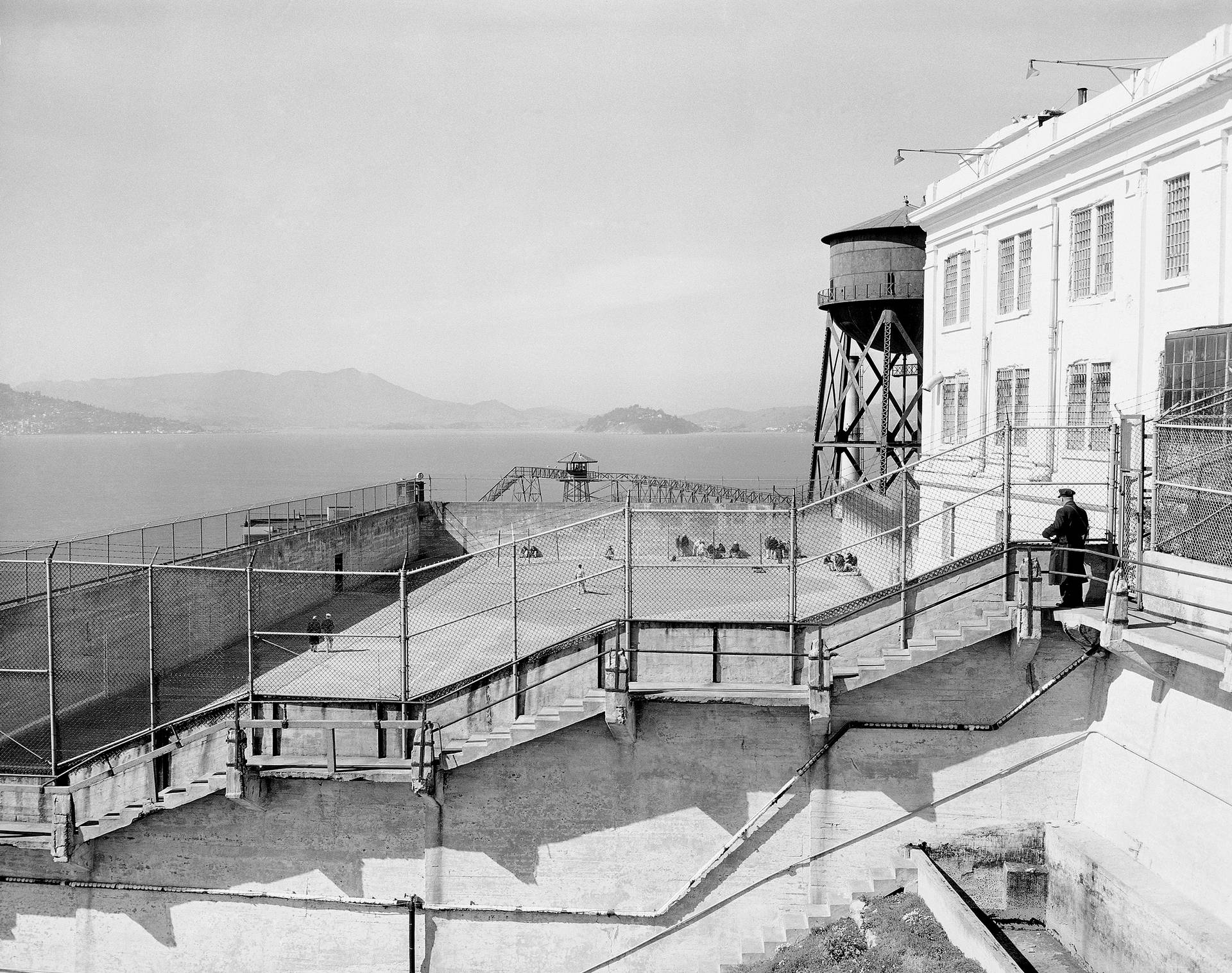 Alcatrazen Blanco Y Negro Fondo de pantalla