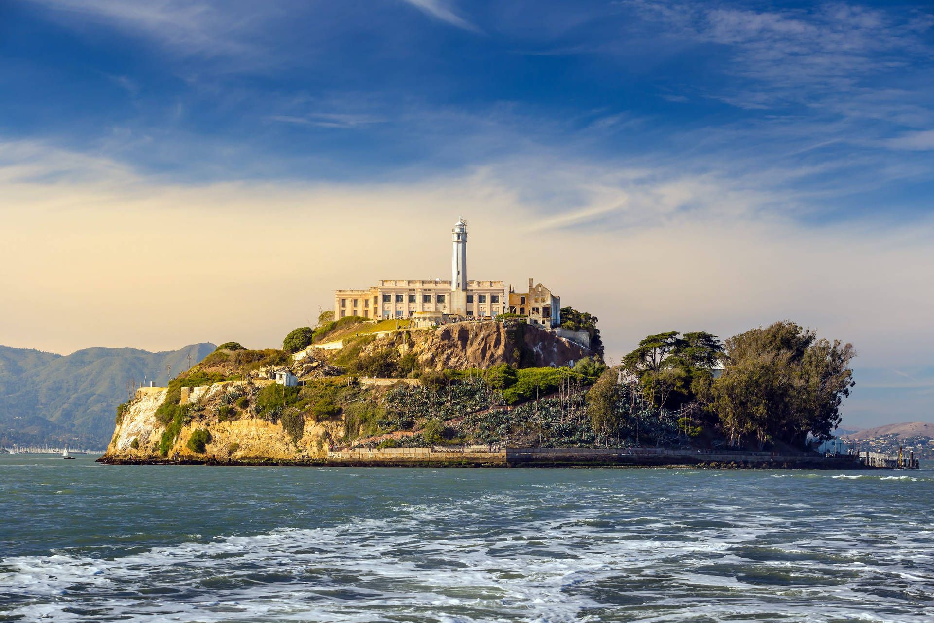 Vista Deslumbrante De Alcatraz. Papel de Parede