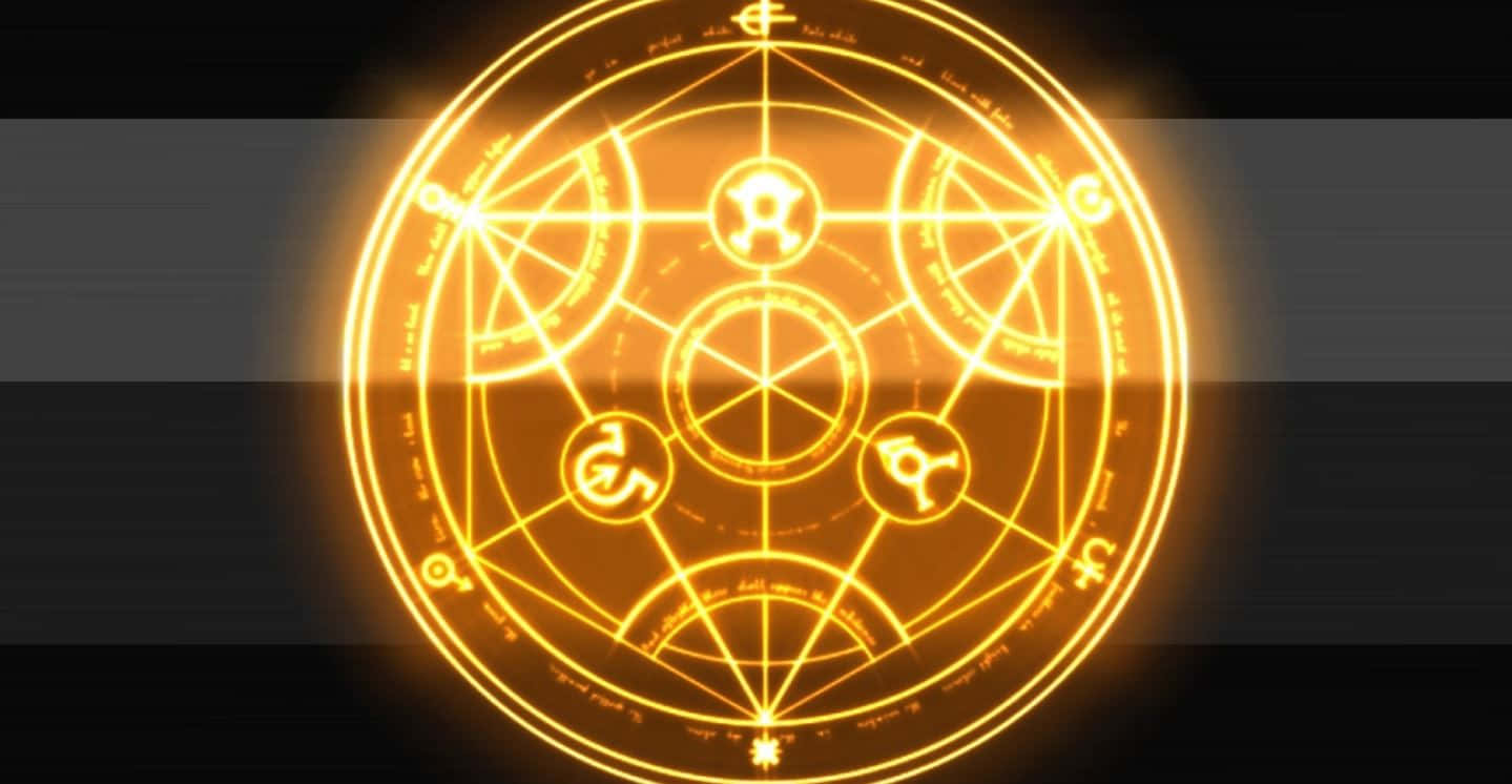 Ancient Alchemy Symbols on a Dark Background Wallpaper