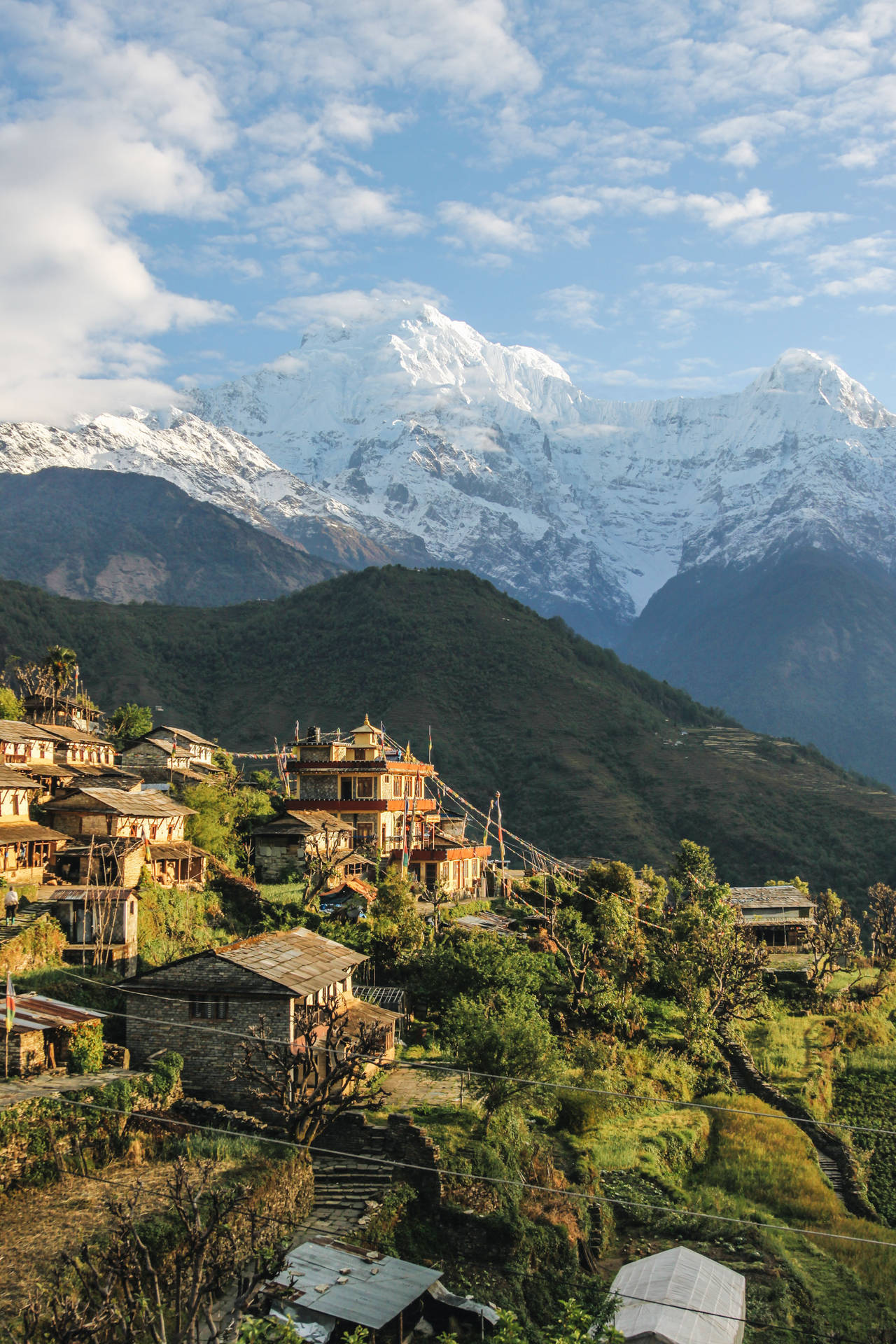 Aldeia Narchyang Do Nepal Papel de Parede