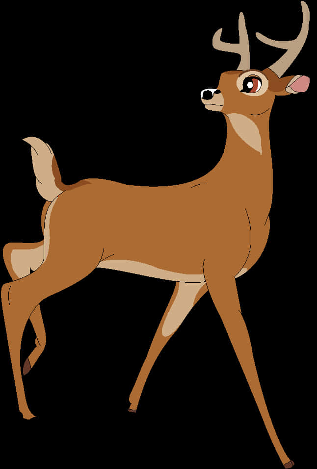 Alert Brown Deer Cartoon PNG