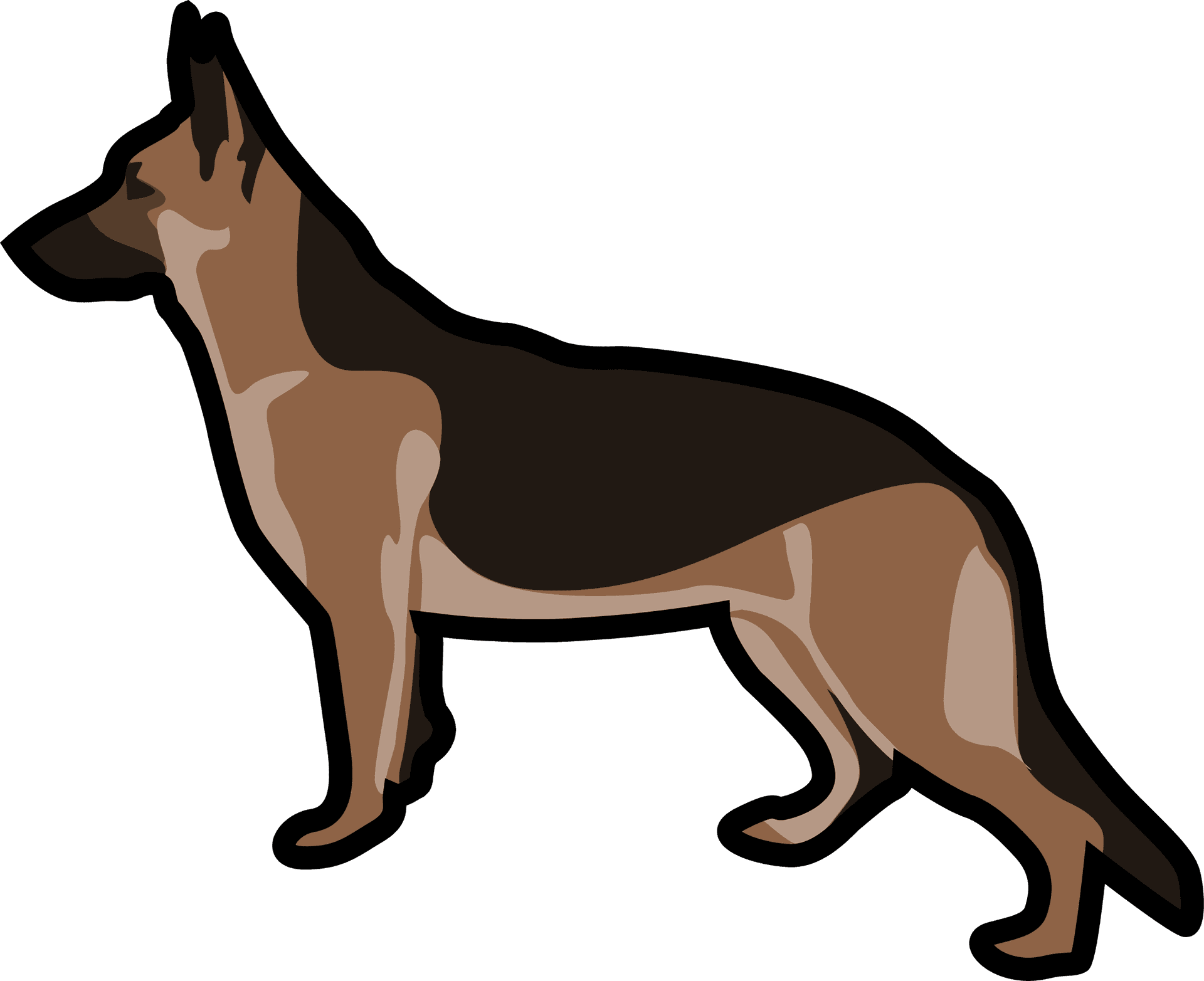 Alert German Shepherd Profile PNG