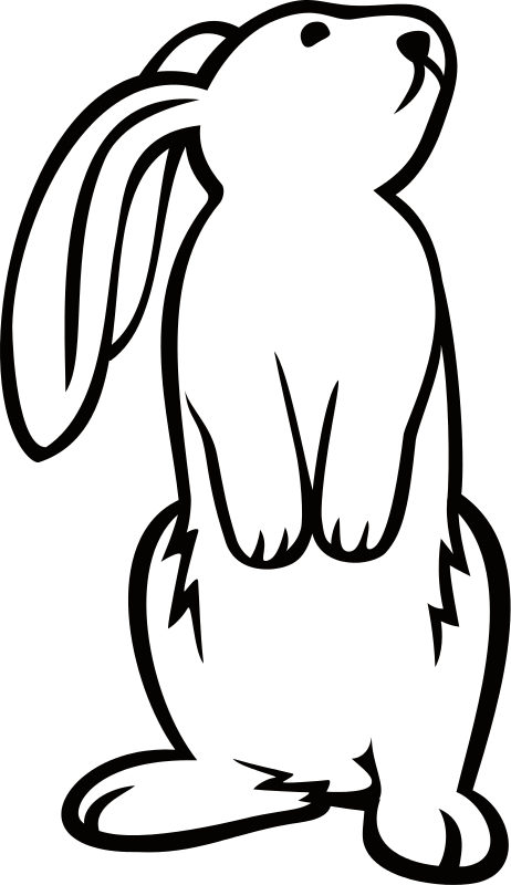 Alert Rabbit Silhouette Graphic PNG