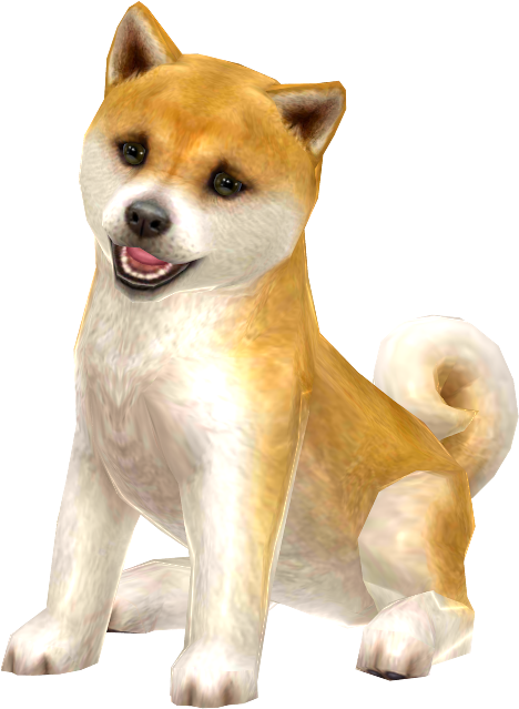 Alert Shiba Inu Digital Rendering PNG