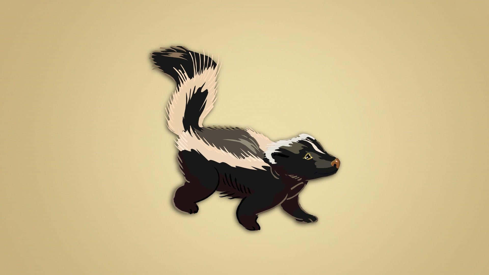 Alert Skunk Illustration Wallpaper