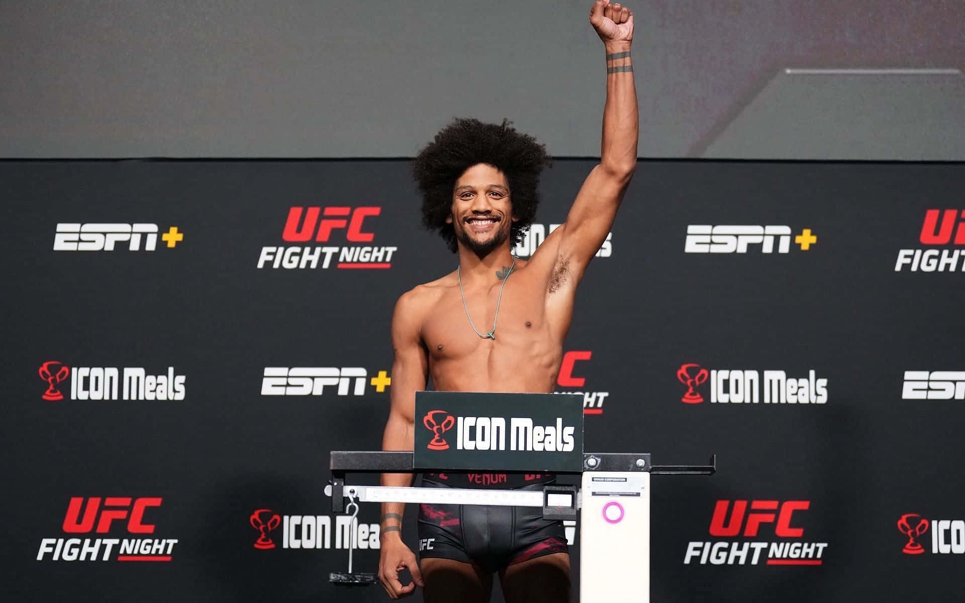 Alex Caceres Smiling At Weigh In Wallpaper