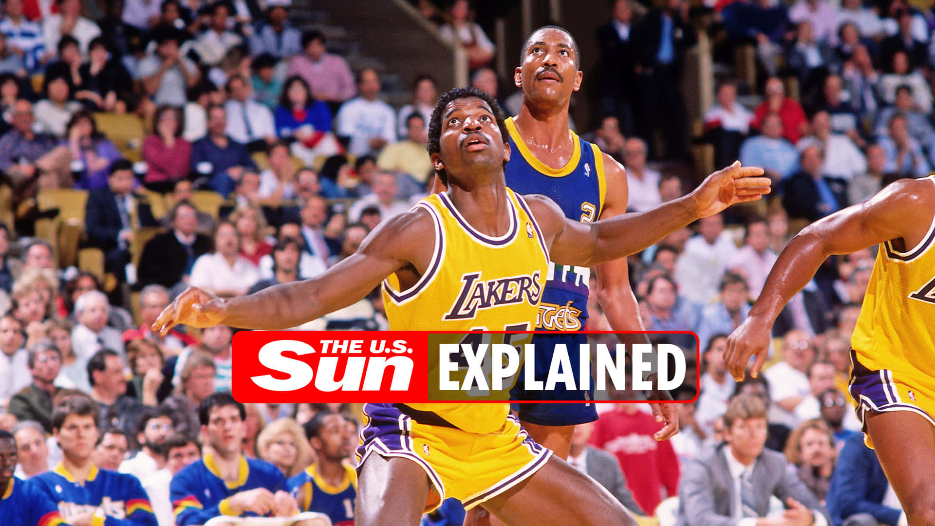 Alex English Against A.c. Green Lakers Vs. Nuggets Wallpaper