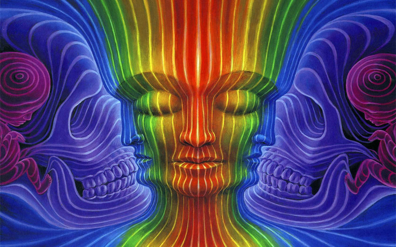 psychedelic art - psychedelic skulls by daniel mcdonald Wallpaper