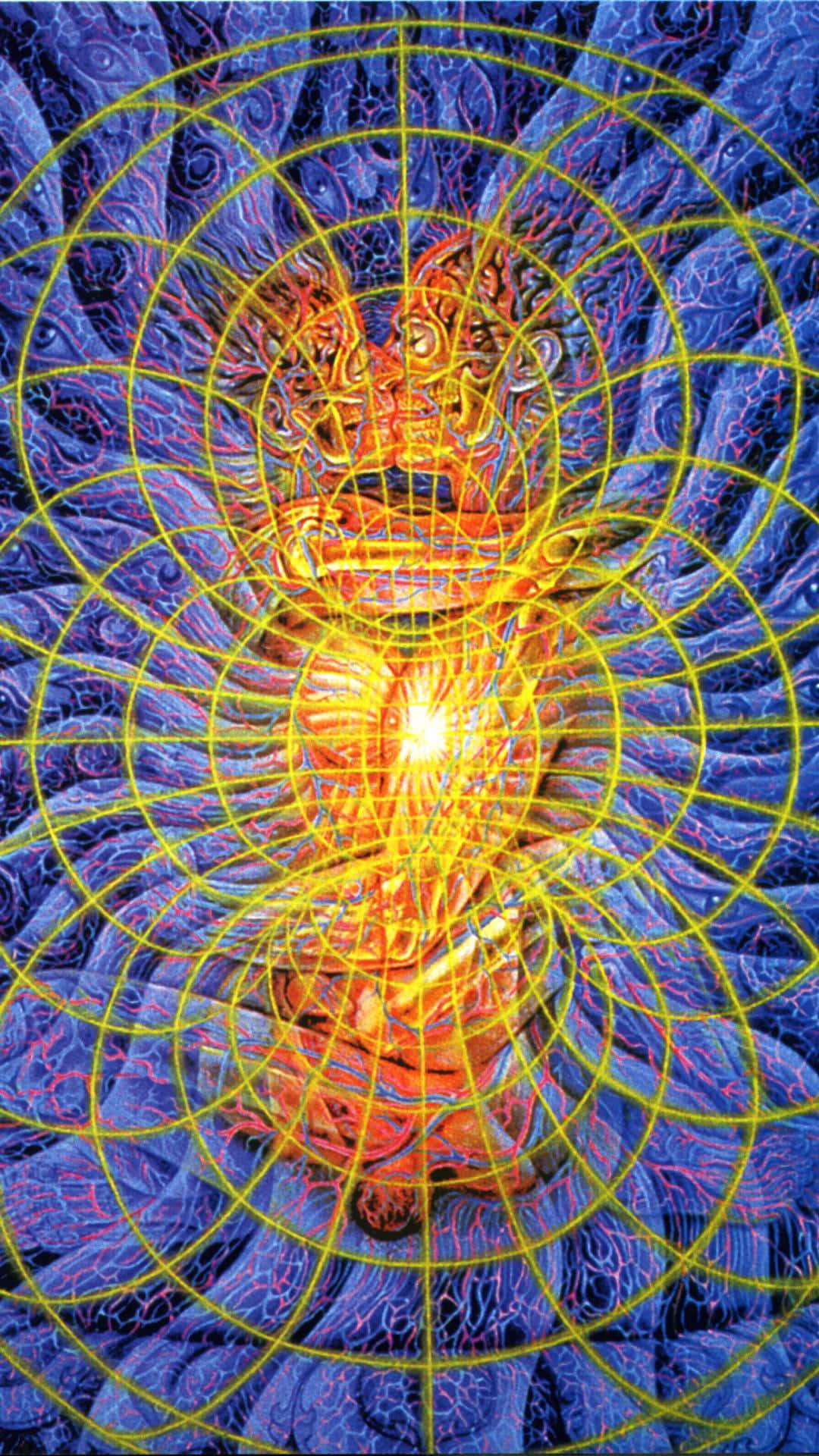 Download Alex Grey in full color with intricate geometric shapes