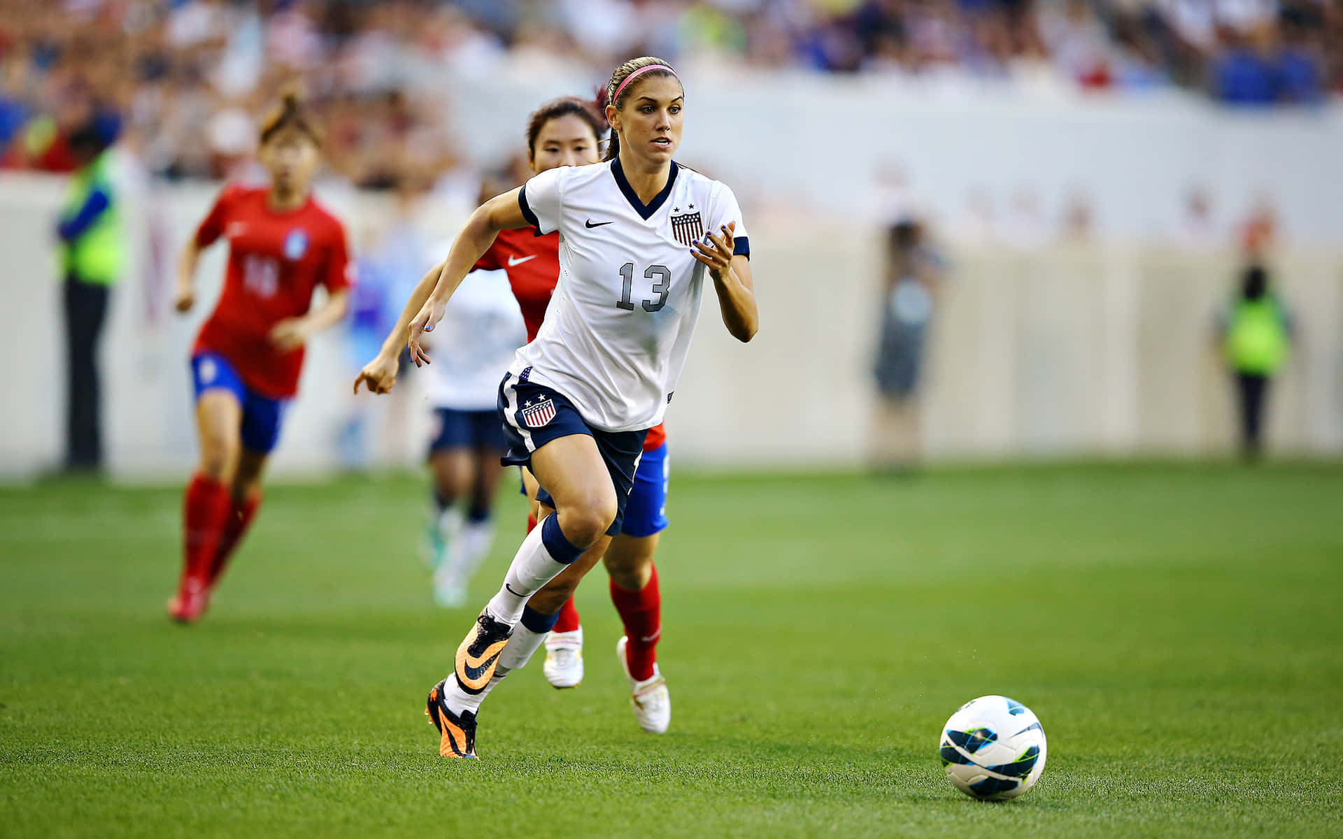 Soccer superstar Alex Morgan doing what she does best