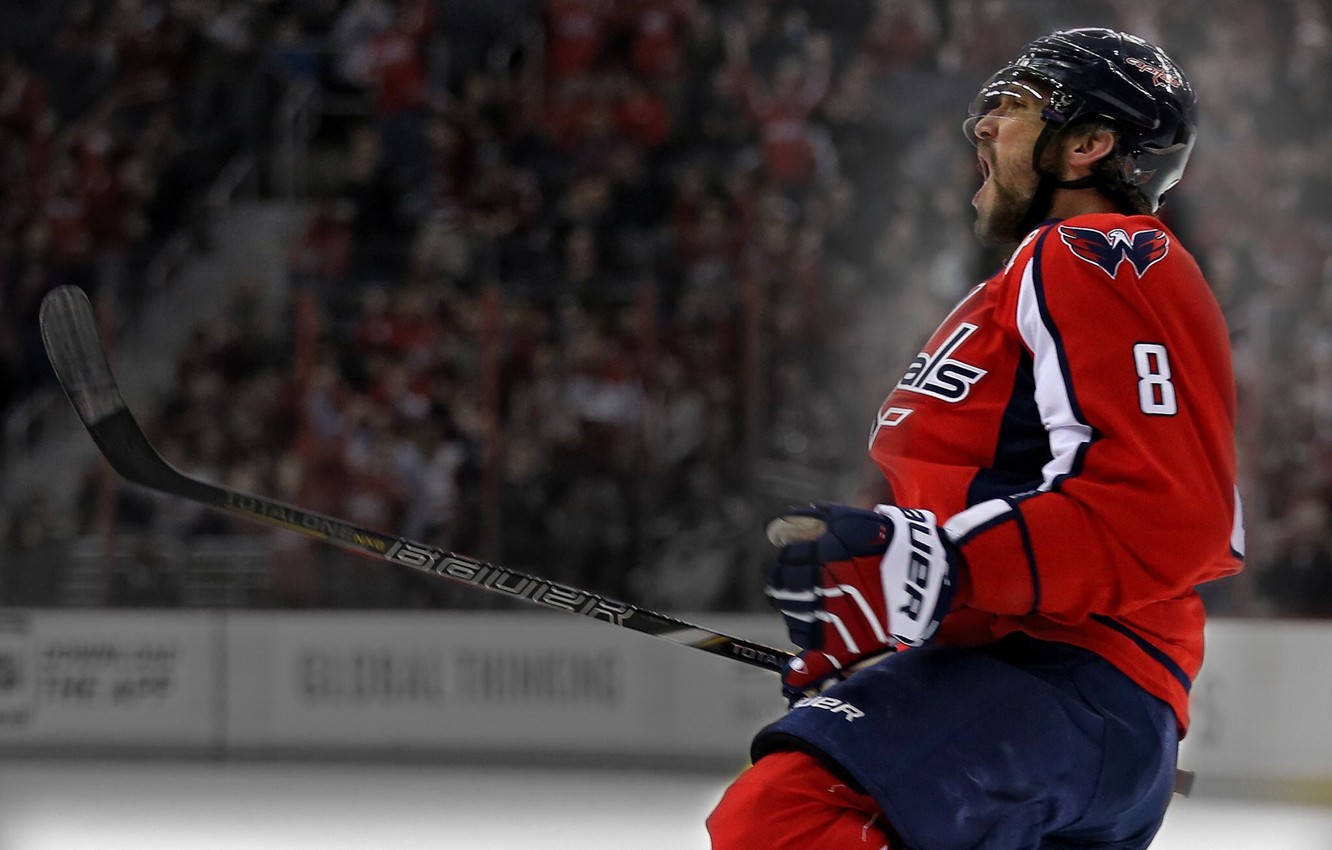 Alex Ovechkin Celebrates Victory with the Washington Capitals Wallpaper