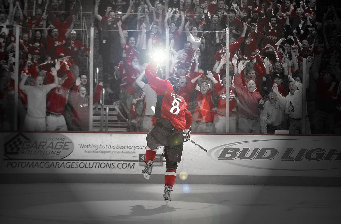 Alex Ovechkin With Celebrating Fans Wallpaper