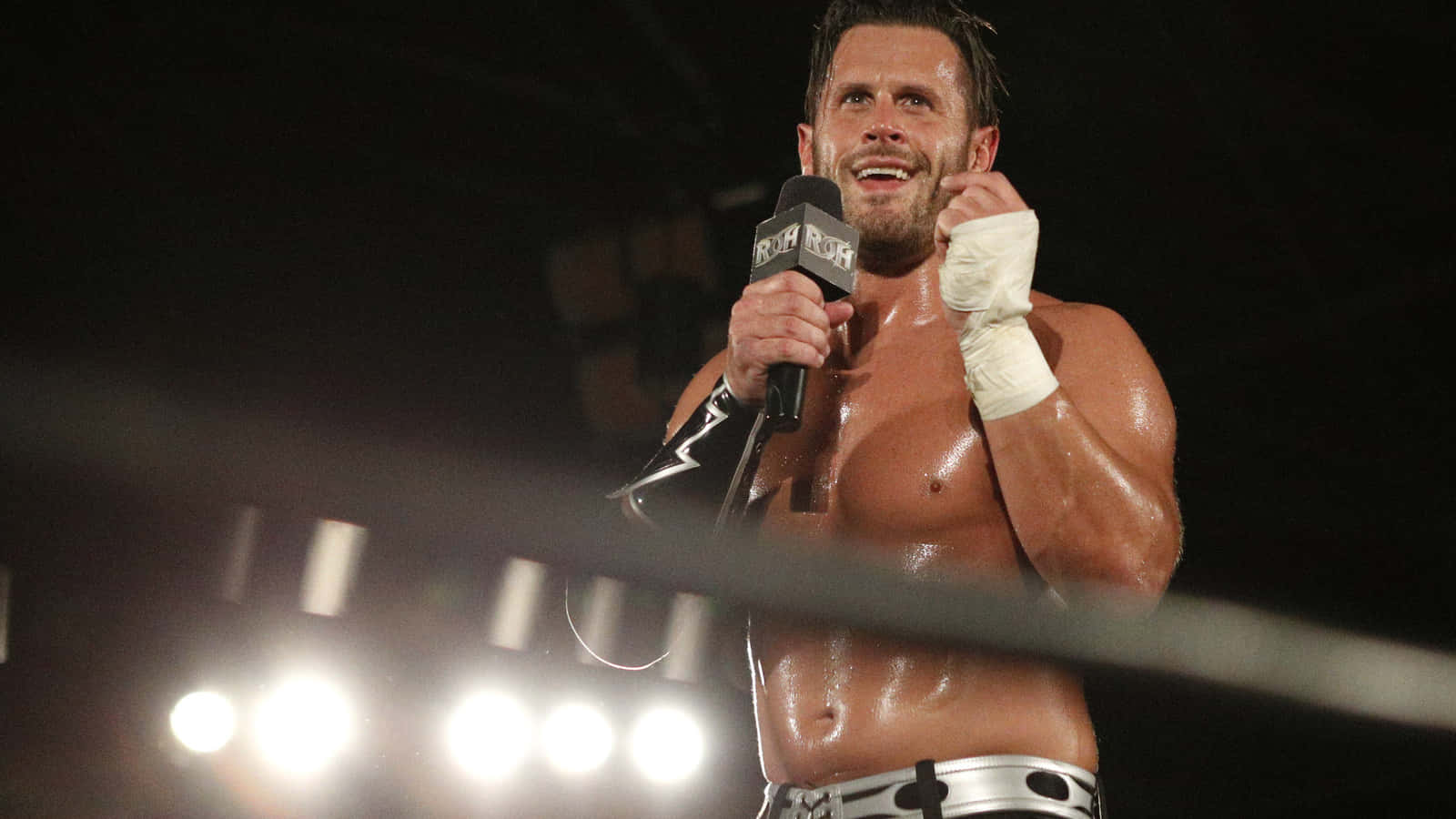 Alex Shelley Smiling During Speech On Impact Wrestling Wallpaper