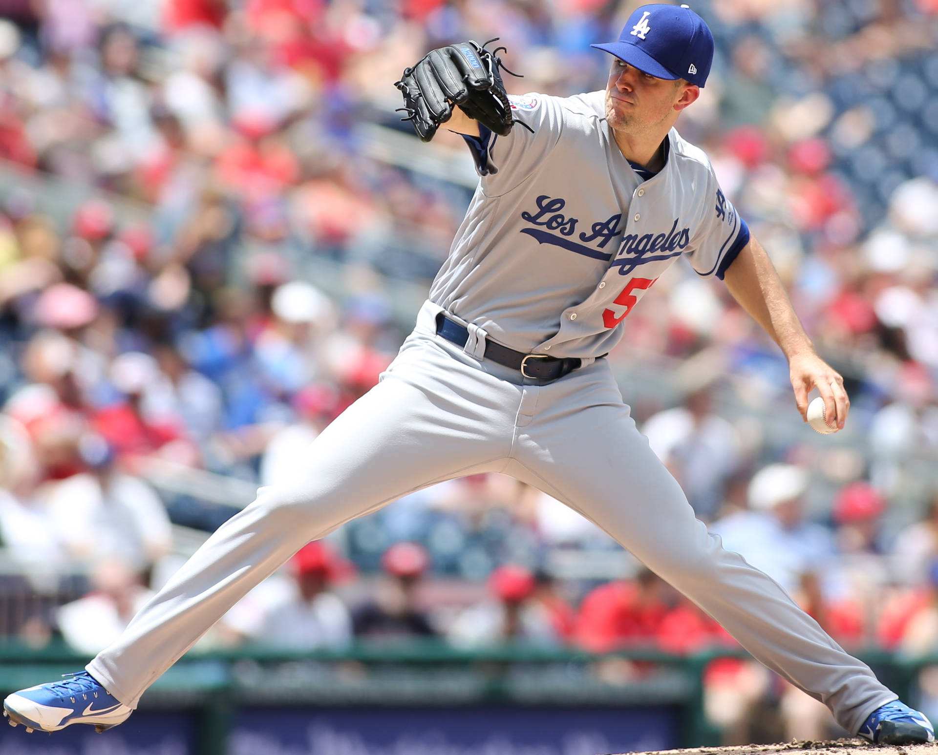 Alex Wood Pitching For Dodgers Team Wallpaper