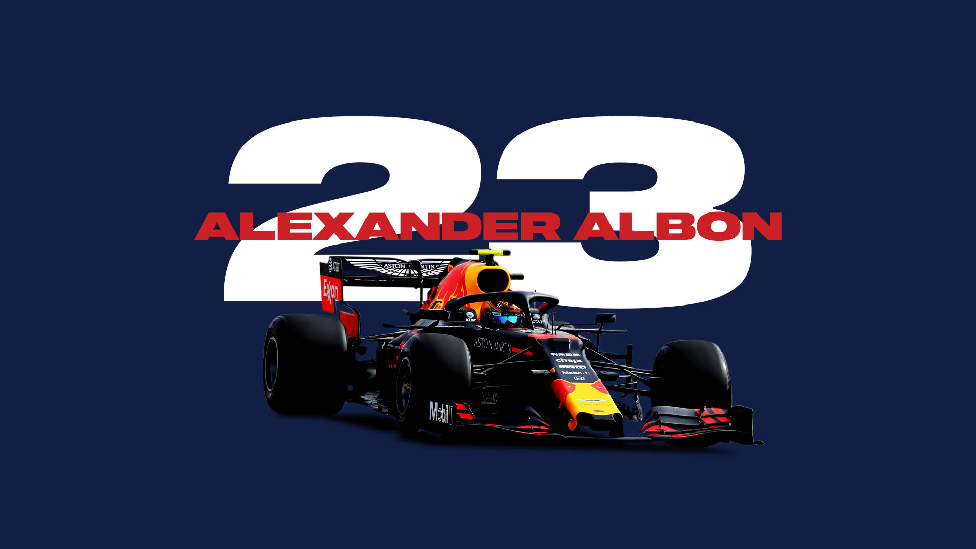 Alexander Albon 23 Formel 1 Grand Prix plakat tapet Wallpaper