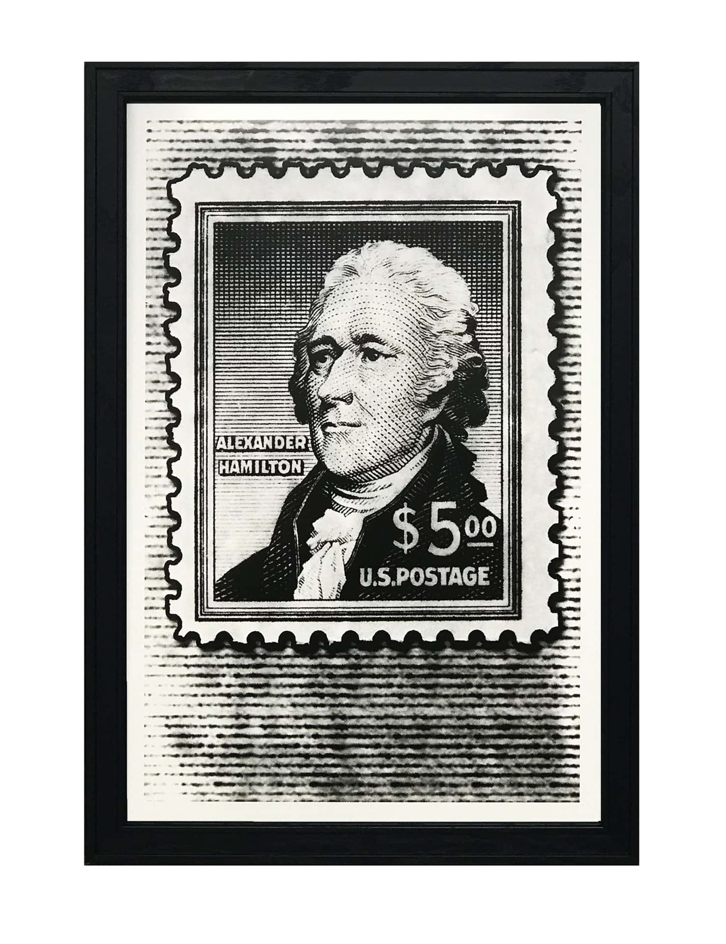 A Black And White Stamp With A Portrait Of George Washington