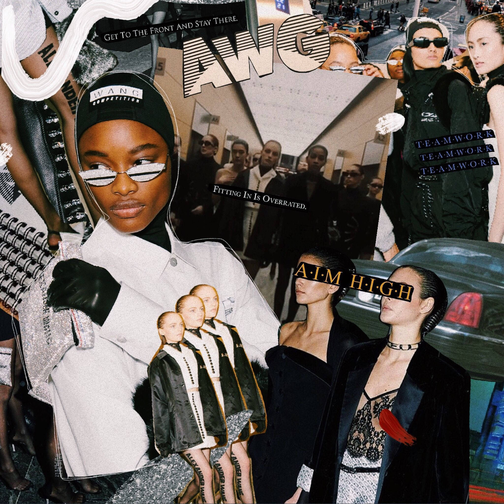 Embodying Alexander Wang's Vision - A Mood Board Collage Wallpaper